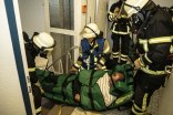 Rettung durchs Treppenhaus mit Escape Matratze