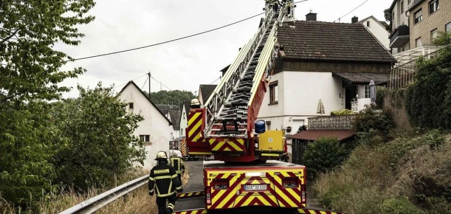 Drehleiter wurde in Stellung gebracht